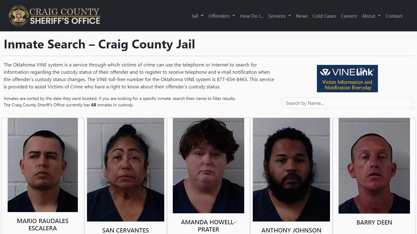 Inmate Search - Craig County Sheriff's Office