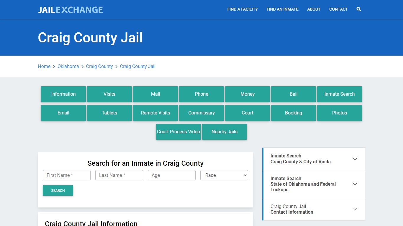 Craig County Jail Roster Lookup, OK, Inmate Search